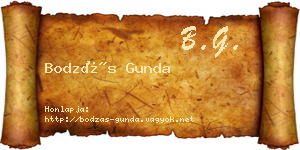 Bodzás Gunda névjegykártya